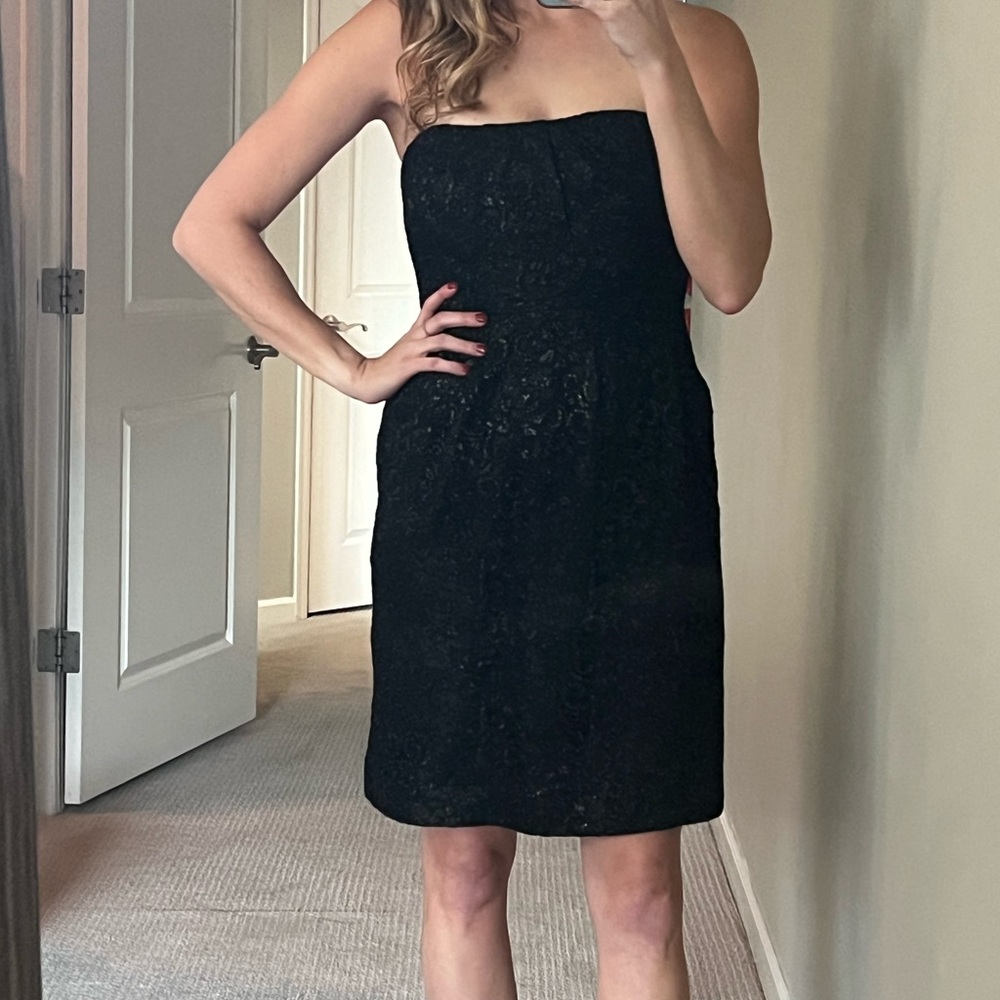 J. Crew Black Strapless Sheath Cocktail Dress